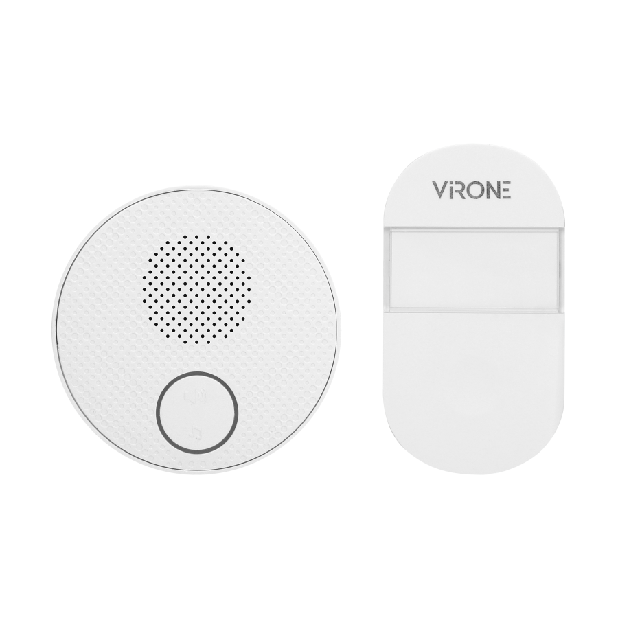 SONUS AC wireless doorbell, plug-in system, with battery-free button, learning system, 38 ringtones, operation range up to 100m